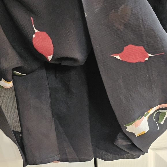 Madewell Tie Front 3/4 Sleeve Mini Dress Drifting Flowers Women's Sz 0 - Picture 5 of 14